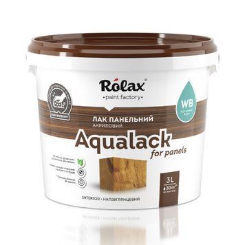 Лак панельний акриловий напівглянцевий &laquo;AQUALACK PANEL&raquo; 10л ТМ"Ролакс" РЛ0138/1 фото