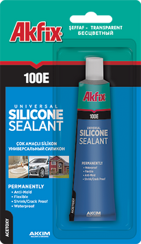 Силикон тюбик блистер Akfix 100 Е белый,50 мл(упаковка 24шт) ГБ100/50 фото